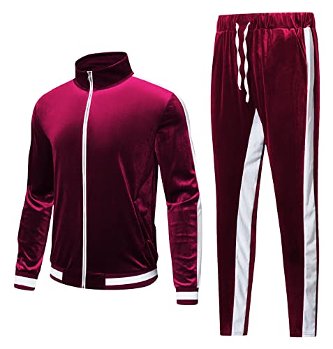 Yaogro Velour Tracksuit Sweatsuit Set:men's Jogging Suits Full Zip Casual Jackets Pants 2 Piece Outfit Athletic Workout #TOP3