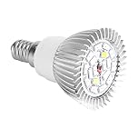 SIXRUN LED Grow Light Bulb, Aluminum Material, 18W 18 LED Beads, E27/E14/GU10 Socket, for Indoor Gardening, Hydroponic Garden, Greenhouse Planting (E14)