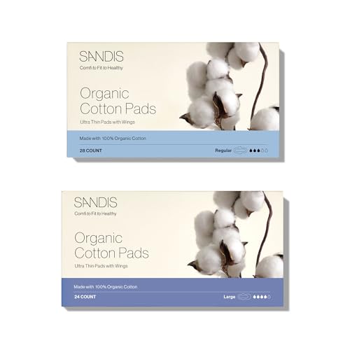 SANDIS �����p�t�F�~�j���p�b�h - �I�[�K�j�b�N�R�b�g��100% �����^�A�����p�H�t�� �����p�p�b�h �����p�i�v�L�� �R��h�~ ���z���� �o���h�� ���M�����[+���[�W