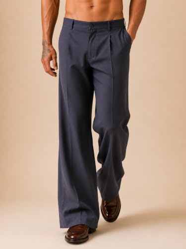 Image of Amazon Brand - INKAST Men Relaxed Fit Korean Pant | Formal Trousers | Straight Fit | Easy Wash | Office Wear