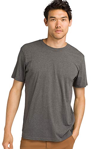 prAna - Men's Crew T-Shirt, Charcoal Heather, X-Small