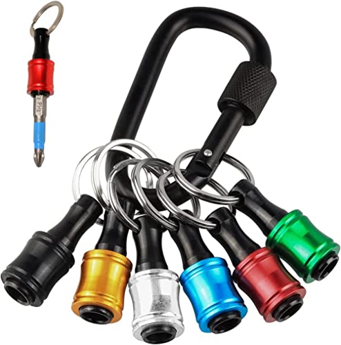 Treki 6pcs Soporte para Destornillador Hexagonal Llavero de Vástago Hexagonal 1/4 pulgadas Mango de Repuesto para Destornilladors Adaptador de Tornillo de Liberación Rápida para Puntas Destornillador