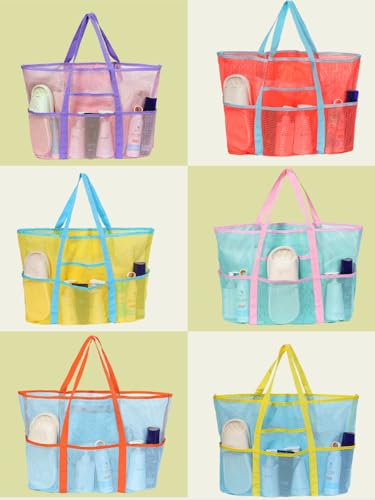 Beach Bag Large Swimming Clothes Storage Sundries Organization Portable Mesh Storage Beach Bag4