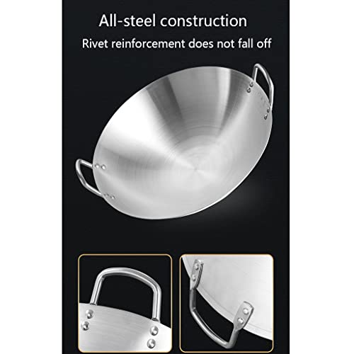 Wok de acero inoxidable doble asa 34cm-70cm sin recubrimiento miniatura 4