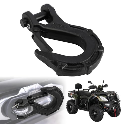 Runfarr Crochet Treuil de 3/8 Pouces,Crochet de Treuil en Acier Forgé pour ATV UTV SUV Remorques de Camion Accessoires de Treuil de Remorquage pour Câble de...