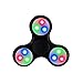 2nd Gen Push Activated 3 Flashing Modes LED Glow Premium Fidget Focus Spinner Toy for Stress Relief, ADHD, Anxiety & Rave/EDM (Black)