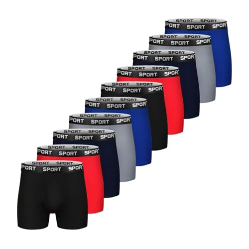 Men's Trunk Boxer Briefs Breathable with Short Leg Open Fly Underwear No Ride-up for Men 5/10pcs