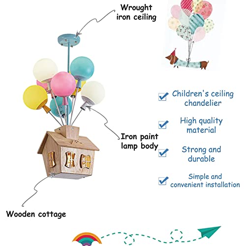 Yesbon Led Children's Ceiling Lamp, Children's Room Lights, Globe Lamp Wooden Ceiling Lamp Children's Bedroom Ceiling Lamps For Kids Room, Classroom, Kindergarten,Warm Light,42 * 75Cm #TOP2
