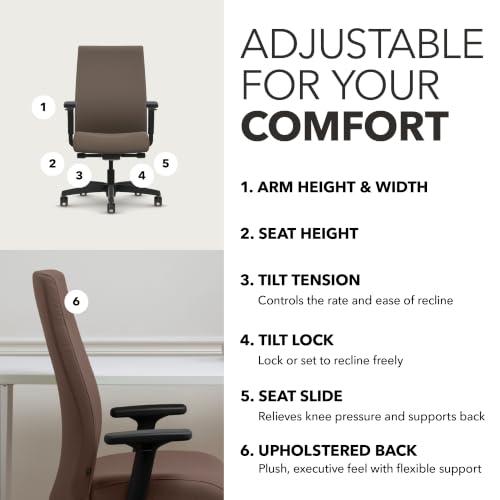 Image of HON Ignition 2.0 Ergonomic Office Chair, Lumbar Support, Desk Chair, Bark