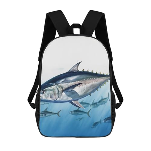 Travel Laptop Backpack Bluefin Tuna Thunnus Backpack for Men Women Casual Daypack Computer Bag for Hiking Business