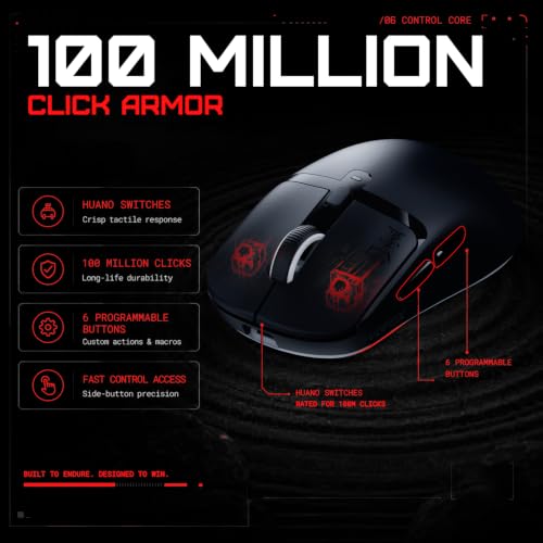 Image of EvoFox Ghost X Ultra Light Wireless Gaming Mouse, 54g, Tri-Mode (2.4GHz, Bluetooth & Wired), 8000Hz Polling Rate, 30,000 DPI Sensor, 6 Programmable Buttons, Huano Switches