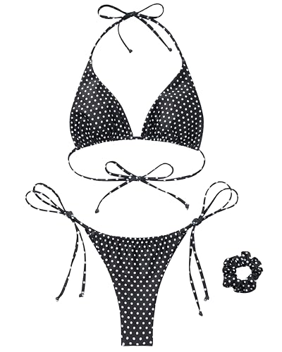 Image of MOSHENGQI Women Sexy Brazilian Bikini 2 Piece Spaghetti Strap Top Thong Swimsuit Bathing Suit