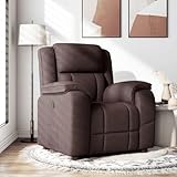 Confort supérieur et design accueillant : Ce fauteuil offre un siège large et profond généreusement rembourré, recouvert d'un tissu marron foncé doux et respirant. Il apporte une touche de chaleur et de style à votre décor, que ce soit dans le salon ou comme élément de déco dans la chambre.