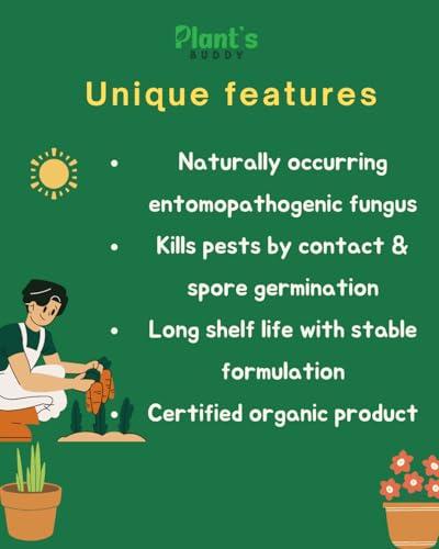 Image of PLANT'S BUDDY - Beauveria Bassiana For Plants Liquid (2 * 10^9 CFU /ml) - Effective Against Leaf Eating Insects - Bio-Insecticide for All Indoor and Outdoor Plants - 500 ml