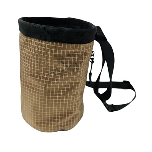 Colaxi Chalk Bag for Rock Climbing Storage Pouch for Men Women Practical Chalk Carrier Bag Lightweight for Fitness Disc Golf Bowling, Brown