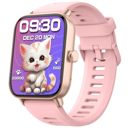 Kids Smart Watch, Kids Watch No Phone Needed Heart Rate & Sleep Tracker, Stress & SpO2 Monitor, 1.8' Fitness Tracker Step Counter, Alarm Clock, Games, Swimming Watch for Boys Girls Teens Aged 5+