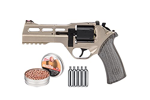 Lancer Tactical Limited Edition Airgun Chiappa Rhino 50Ds CO2 Revolver .177 Caliber-Color in Silver/Black (Airgun Chiappa Rhino Package)