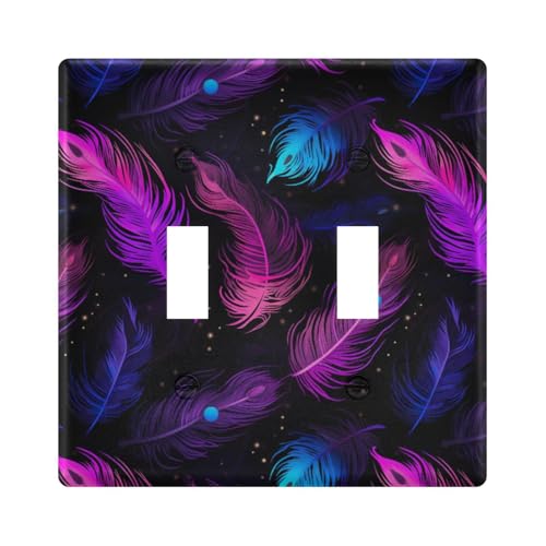 UMIRIKO Peacock Feather Light Switch Cover Plate Covers Decorative Double Toggle Home Decor 202a8984