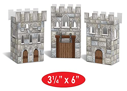 Beistle Castle Favor Boxes For Birthday, 3¼" X 6", Multicolored #TOP1