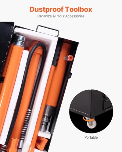 Image of VEVOR Porta Power Kit, 20 Ton Load, Portable Hydraulic Jack with 4.6 ft Extended Oil Hose, Comprehensive Accessories, Car Frame Repair Tool with Portable Storage Case for Automotive, Heavy Equipment
