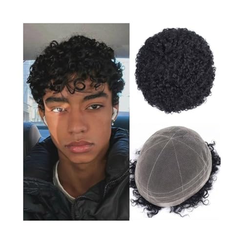 Prothèse pour calvitie homme avec postiche afro bouclé indécelable
