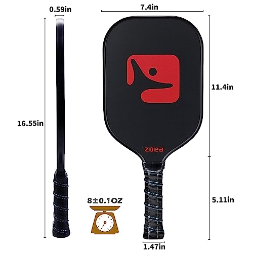 Raquette de pickleball nid d'abeille polymère ZOEA en graphite carbone - 5