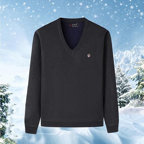 Mens V Neck Winter Warm Sweaters Long Sleeve Chunky Knit Tops Trendy Comfort Pullover Sweaters Casual Basic Clothes2
