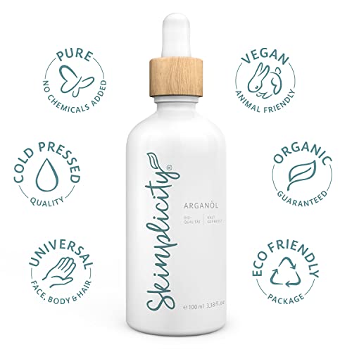 Skinplicity Argan Oil Cold Pressed and Unroasted Organic Grade,100ml,Pure Natural Care Product for Skin and Hair,Vegan - Image 2