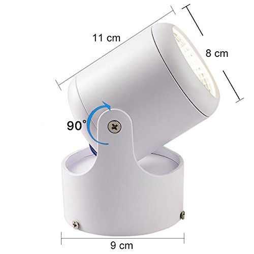 ANYE High Accent Uplight 9W LED Spotlight 3000K Warm Light Decorative Light Adjustable White Body 5.9ft Cord for Loft Gallery Exhibition