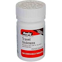 Travel Sickness Chewables 25MG 100 Count per Bottle 3 Pack