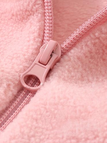 Girls Fleece Jacket Stand Collar Zip Up Fuzzy Coats Warm Fall Outerwear3