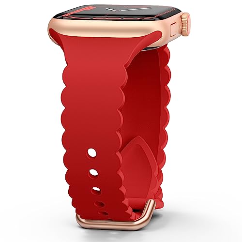 Sunnywoo Lace Sport Silicone Band Compatible with Apple Watch 38mm 40mm 41mm 42mm 44mm 45mm 46mm 49mm for Women, Soft Wristband Waterproof Replacement for iWatch Series Ultra 10 9 8 SE 7 6 5 4 3 2 1