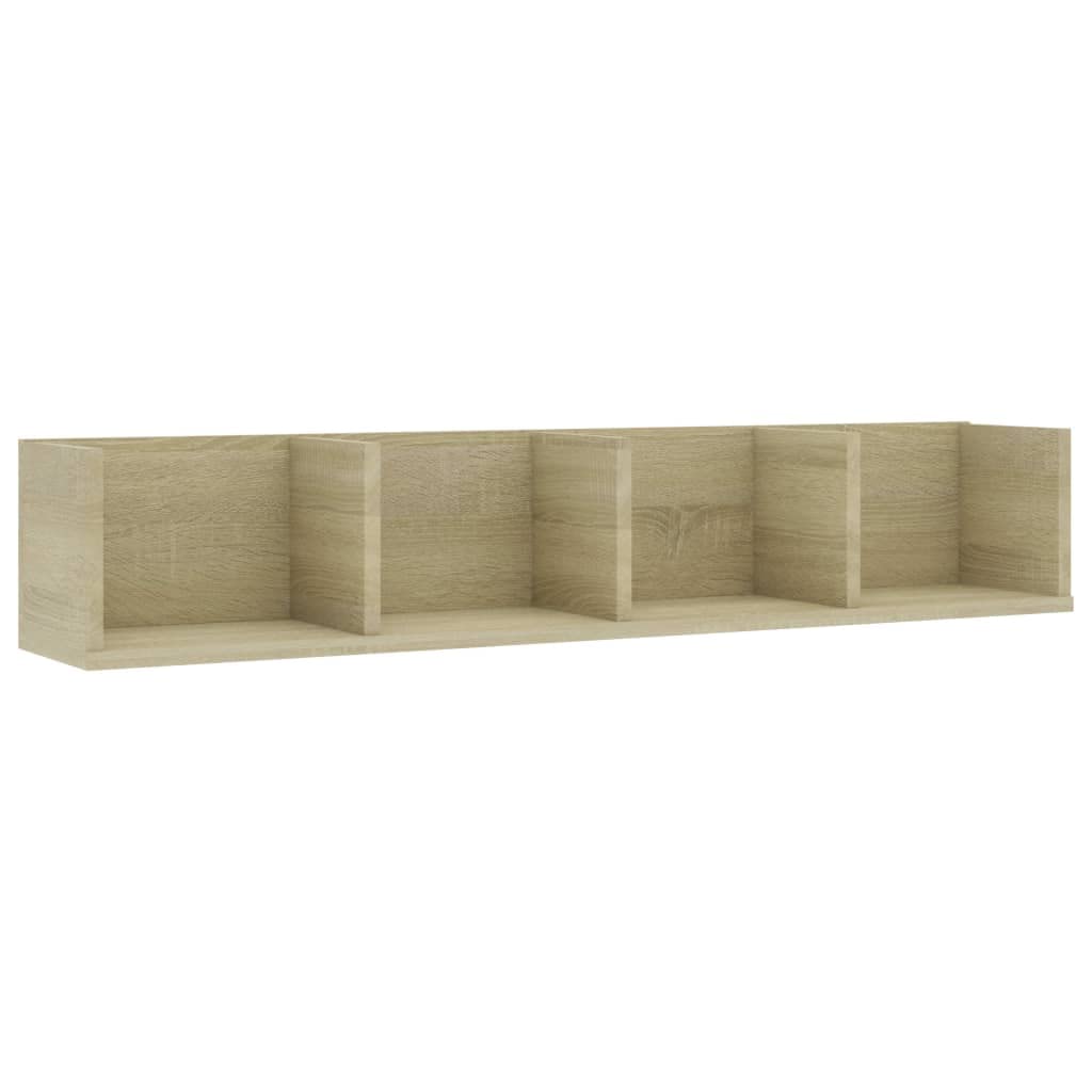 Vidaxl Cd Wall Shelf Sonoma Oak Engineered Wood Baby And Kids Room Cabinet