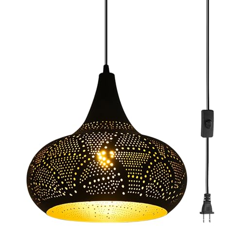 Image of Corridor Black Pendant Lights Plug-in Hanging Lighting Moroccan