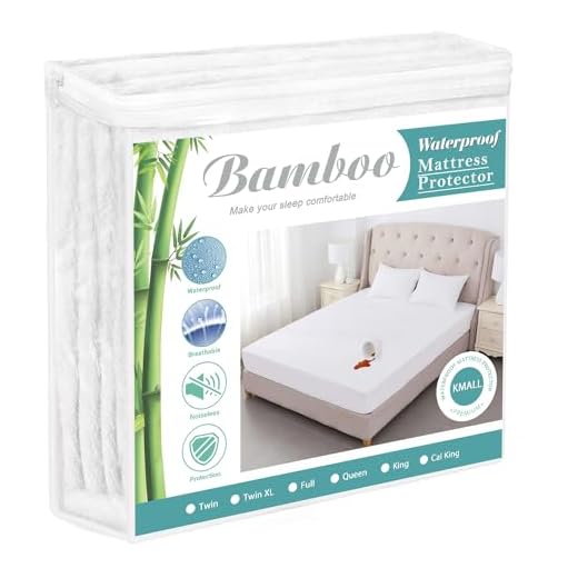 Queen Size Cooling Hypoallergenic Waterproof Mattress Protector Pad Cover,Bamboo Terry Top Breathable Fitted Sheet Style Deep Pocket-Noiseless,Vinyl,PVC Free