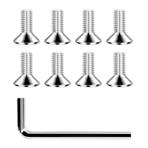 MVSSP Replacement Screws for Clipless Cleats – Compatible with Delta and SPD Styles for Spin Bikes (Clips Not Included) (Silver)