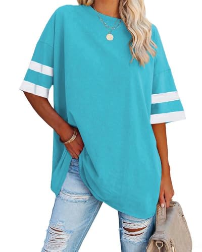 T-shirt femme Haloumoning bleu ciel en taille 2L pour un style decontracte