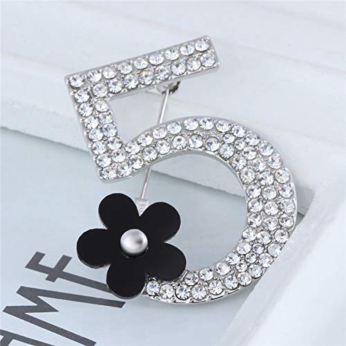Celebrity Design Number Five Brooch Pin Corsage Scarf pin Rhinestones Breast pin for Wedding/Banquet4