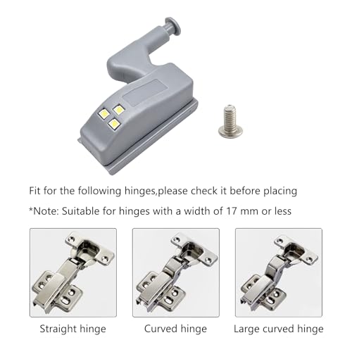 Image of LiXiongBao 12 Pack Hinge LED Sensor Light -Smart Touch Induction Cabinet Light for Kitchen Cabinet Cupboard Closet Night Lights, Living Room /Bedroom /Wardrobe Night Lights(Cool White)