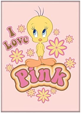 Ata-Boy Looney Tunes Magnet Tweety I Love Pink 2.5" x 3.5" Magnet for Refrigerators, Whiteboards & Locker Decorations image 3