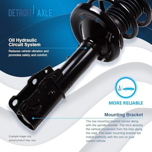 Image of Detroit Axle - 10pc Struts Shocks Kit for Chevrolet Malibu Maxx Pontiac G6 Saturn Aura, Front Struts with Coil Spring Sway Bars Wheel Lug Nuts Rear Shock Absorbers Replacement Suspension