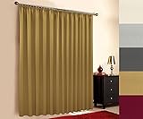 Sun World Verdunkelungsvorhang nach Maß, maßgeschneiderter Vorhang, Verdunkelungsgardine, XXL, Gardinen nach Maß, Überlänge und Überbreite, Übergardine, Kräuselband, Dunkelbeige (270x400cm, HxB)