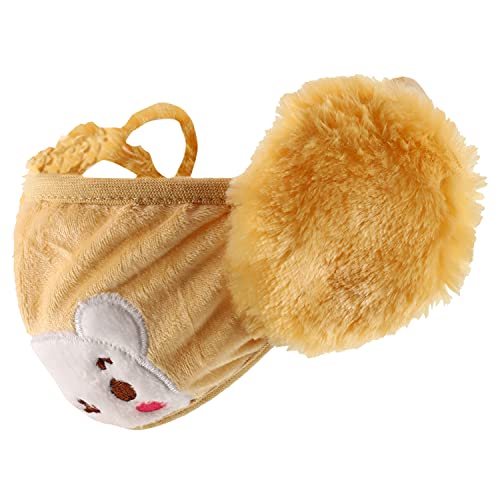Image of Trendy Apparel Shop Kids Winter Animal Face Cartoon Bear Mask & Earmuffs