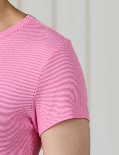 Image of Amazon Brand - Symbol Women's Slim Fit Cropped Rib T-Shirt (Round Neck | Half Sleeve | Pack of 2) (Available in Plus Size)
