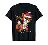 dabbing fox - luci natalizie per bambini, regalo divertente maglietta