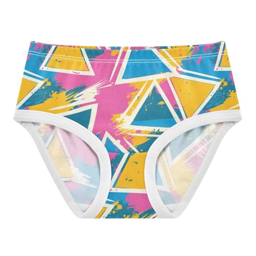 Wusikd Colorful Triangles Girls' Underwear Cotton Girls Briefs Soft Toddler Underwear 2T