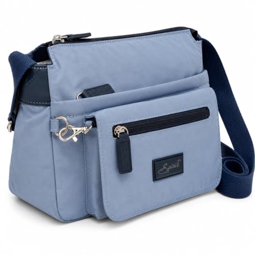 Image of Spirit - Unisex Lightweight Splash Resistant Crossbody Bag - Small Shoulder Bag with Multiple Pockets Travel Essentials with Adjustable Strap - 24.5cm W x 19.5cm H x 10cm D