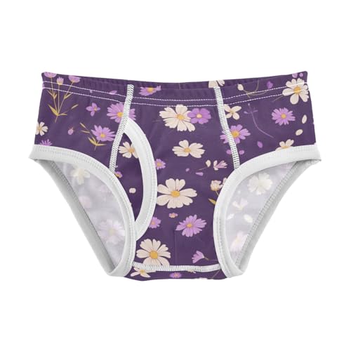 KLL Seamless Daisy Flower Purple Toddler Boy Comfort Briefs Breathable Undies