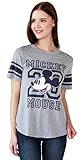 Disney Junior T-shirt Mickey Mouse Football Athletic Jersey Stripes (Grey, XL)