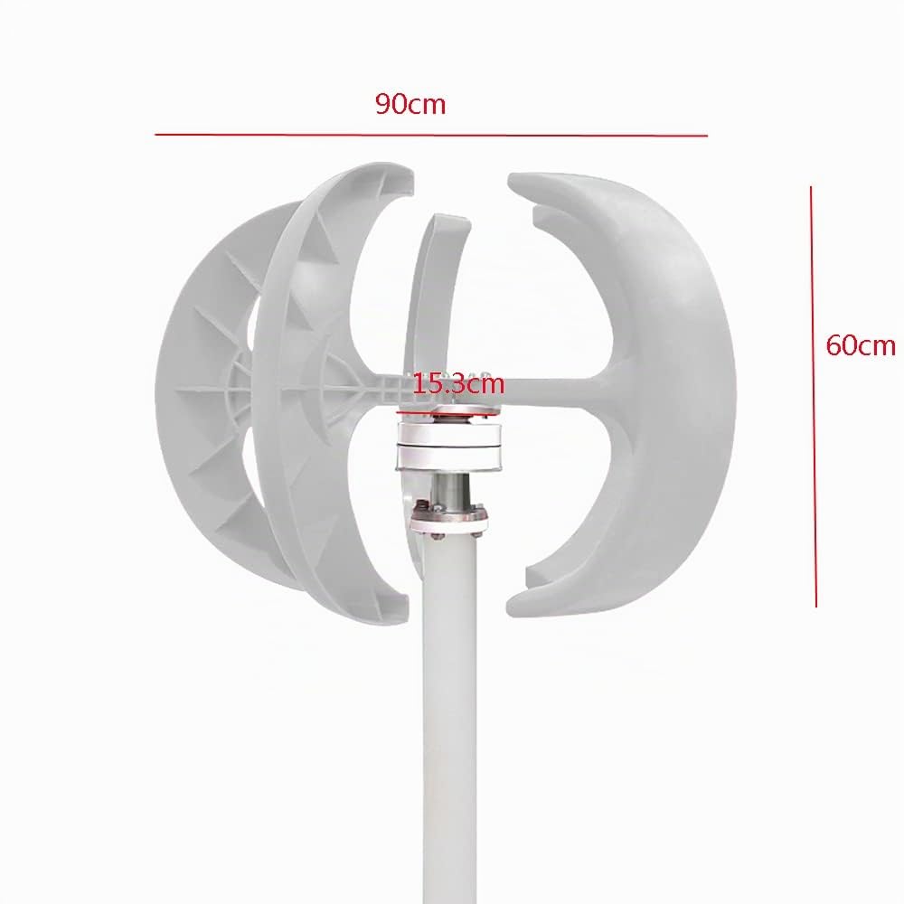 Générateur éolien 600 W 12 V Turbine Domestique Lanterne Verticale Avec Contrôleur et 5 Ailes